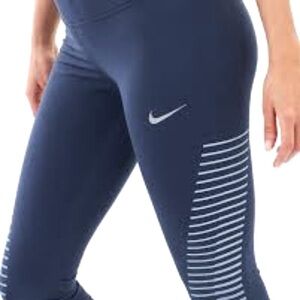 Nike Dri Fit Run Capri Legging in Blue/Grey Size XS